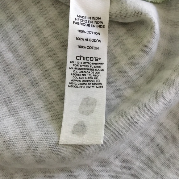 Chico's green check top size 2 - Picture 3 of 9